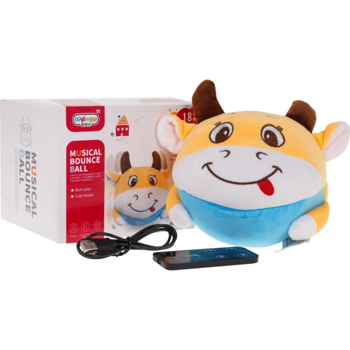 Детская веселая прыгающая корова с функцией света и звука