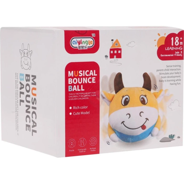 Детская веселая прыгающая корова с функцией света и звука