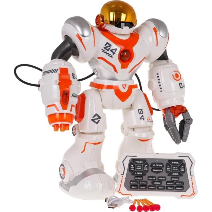 Детский многофункциональный робот на радиоуправлении оранжевый/белый