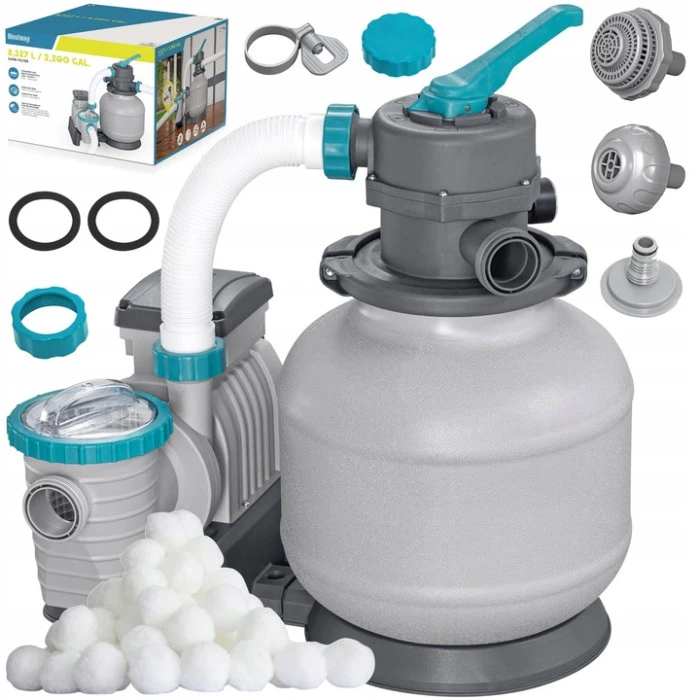 Насос с песчаным фильтром Bestway 58499 8327 л/ч и фильтровальными шариками