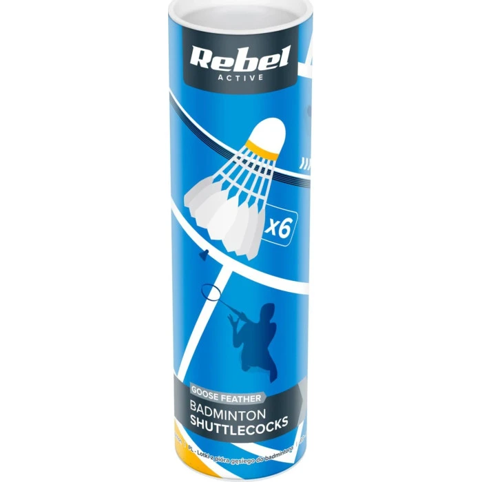 Воланы для бадминтона перья Rebel Active RBA-4103, 6 шт