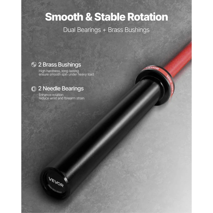 Гриф для штанги VEVOR 180 см, червоний