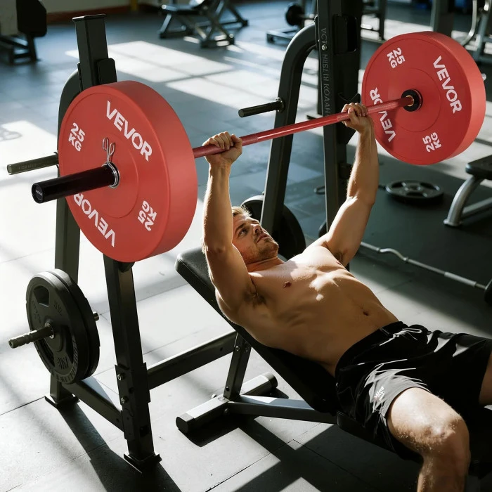 Гриф для штанги VEVOR 180 см, червоний