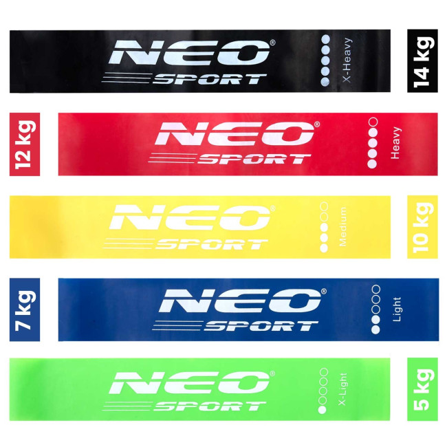 Набор фитнес-резинок для тренировки NS-959 Neo-Sport 5 шт