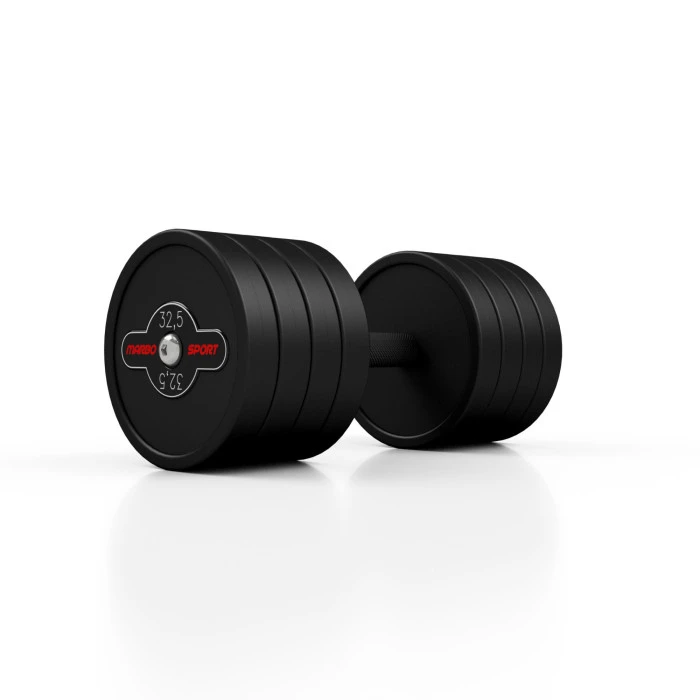 Гантель стальная прорезиненная Marbo Sport 32,5 кг черная