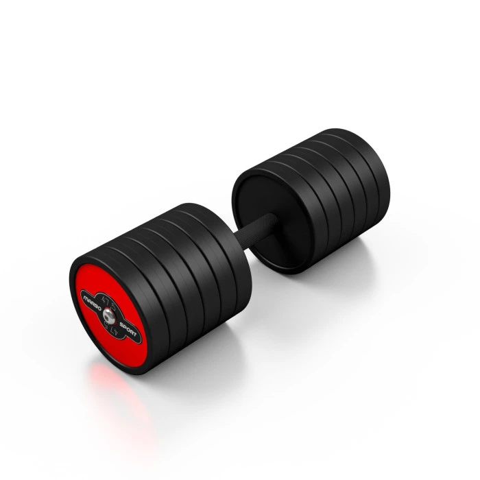 Гантель сталева прогумована Marbo Sport 47,5 кг червона