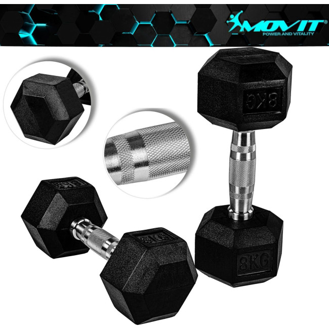 Гантели Movit M81029 прорезиненные 2 x 8 кг.
