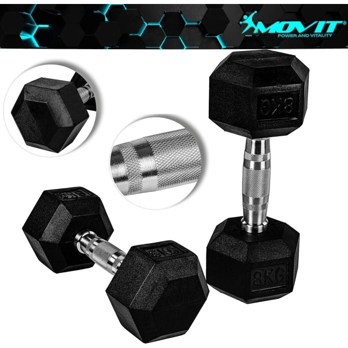 Гантелі Movit M81029 прогумовані 2 x 8 кг