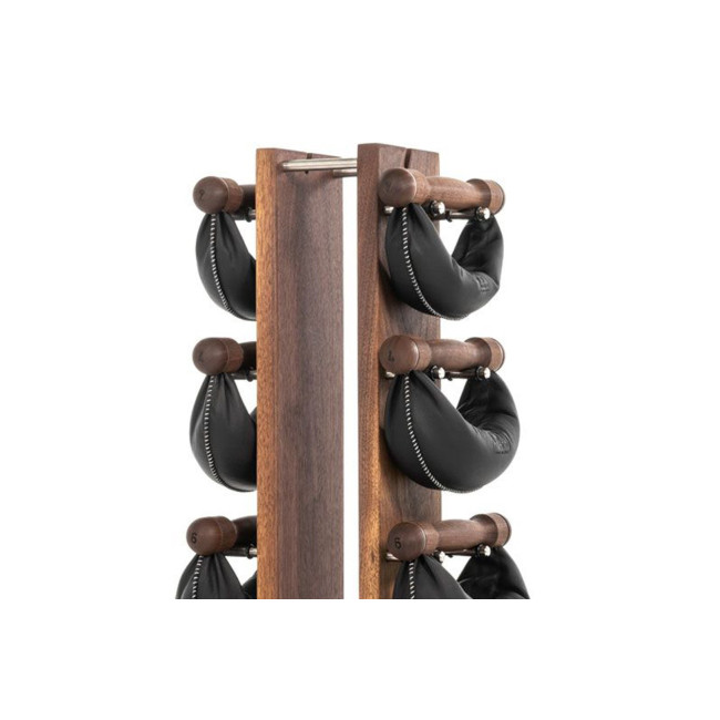 Гантелі з підставкою NOHrD SwingBel Tower 2-8 Kg Set Classic Walnut Leather