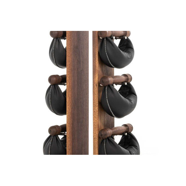 Гантелі з підставкою NOHrD SwingBel Tower 2-8 Kg Set Classic Walnut Leather