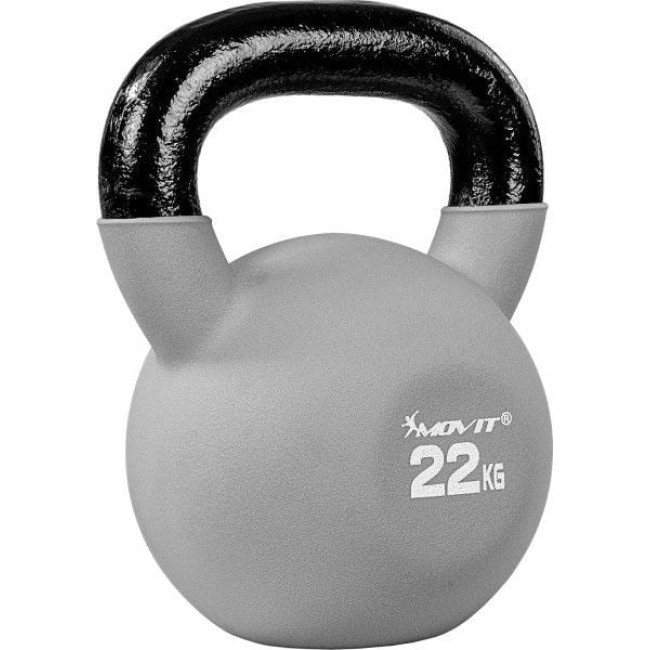 Гиря прорезиненная Movit 22 кг, серая