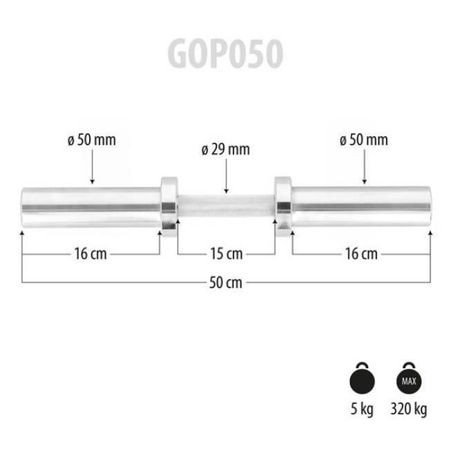 Штанга олимпийская HMS GOP050 50 см, диам. 50 мм