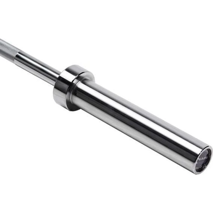 Гриф олимпийский ломаный HMS GOL200 с зажимами, серебряный