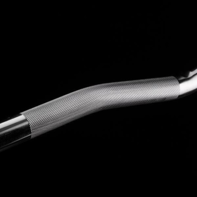 Гриф олимпийский ломаный HMS GOL200 с зажимами, серебряный