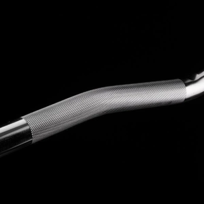 Гриф олимпийский ломаный HMS GOL200 с зажимами, серебряный