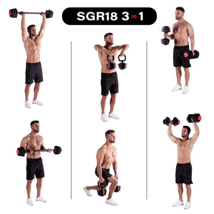 Гантели 3в1 20 кг HMS SGR18 PRO SET