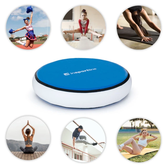 Надувной коврик inSPORTline Airspot 100x20 см, бело-синий