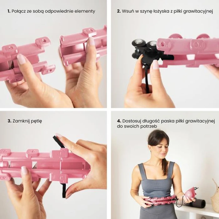 Обруч с весом HMS HHW01 светло-розовый