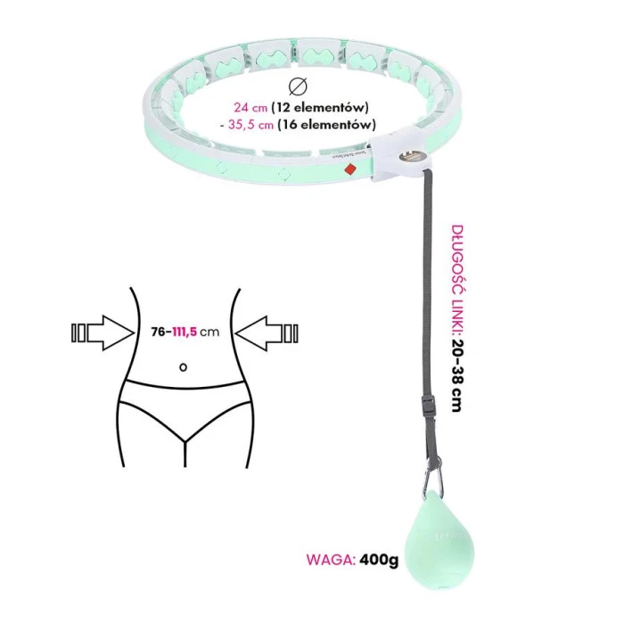 Обруч с весом + счетчик HMS HHW06 зеленый