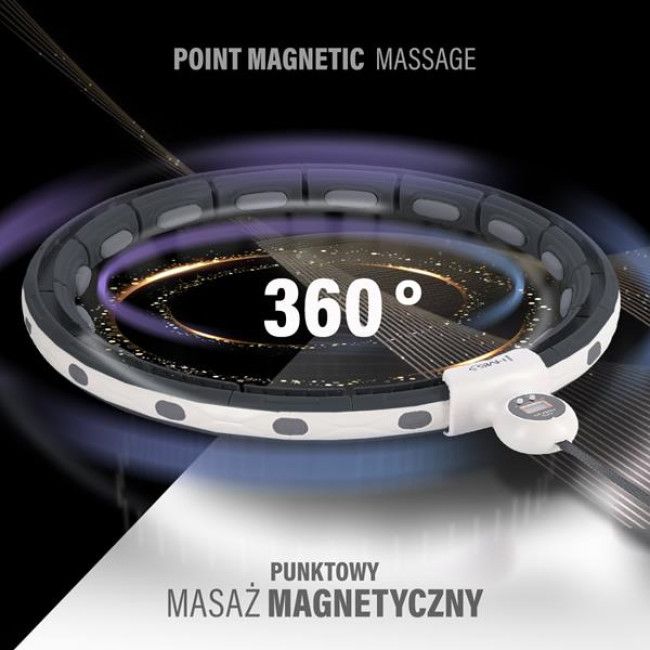 Набор магнитный обруч HHM15 с отягощением + счетчик HMS + пояс для талии BR163