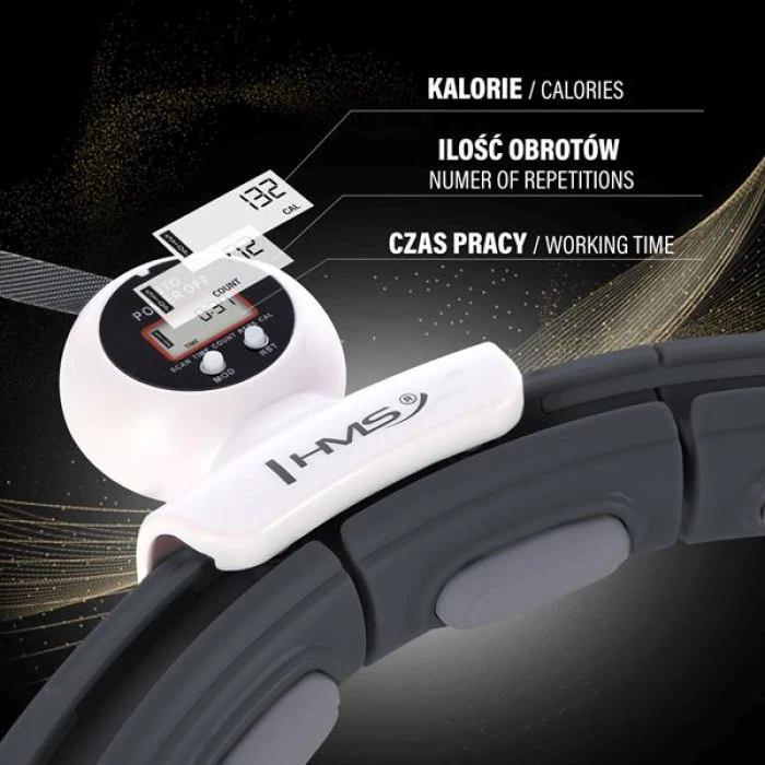 Набір обруч магнітний HHM15 з обтяженням + лічильник HMS + пояс для талії BR163