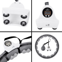 Хула-хуп HMS HHW06 со счетчиком, нагрузкой и поясом для похудения BR163, черный