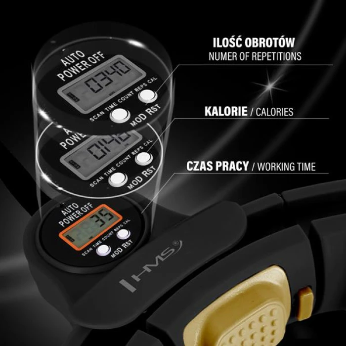 Обруч магнитный с весом + счетчик HMS HHM13 черно/золотой