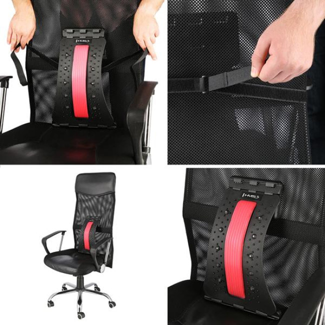 Масажер для спини та попереку HMS PRP02, чорно-червоний