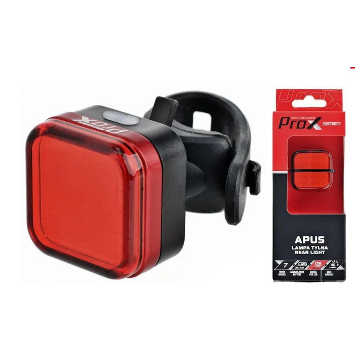 Ліхтар задній /акумулятор/ PROX APUS COB LED 40lm USB червоний на підсідельний штир