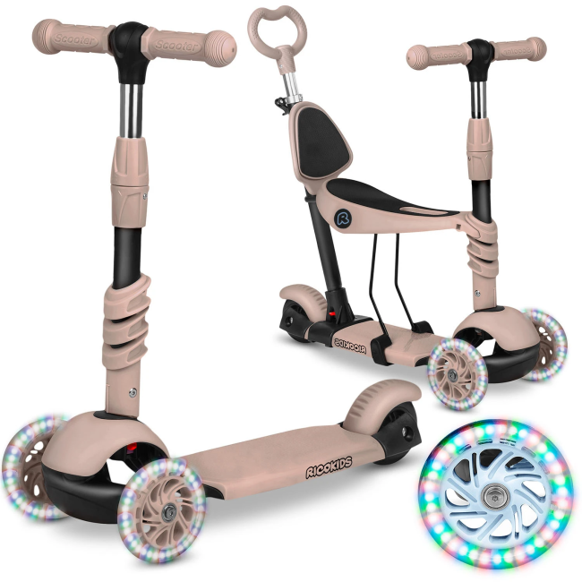 Самокат детский трехколесный Ricokids Todi бежевый