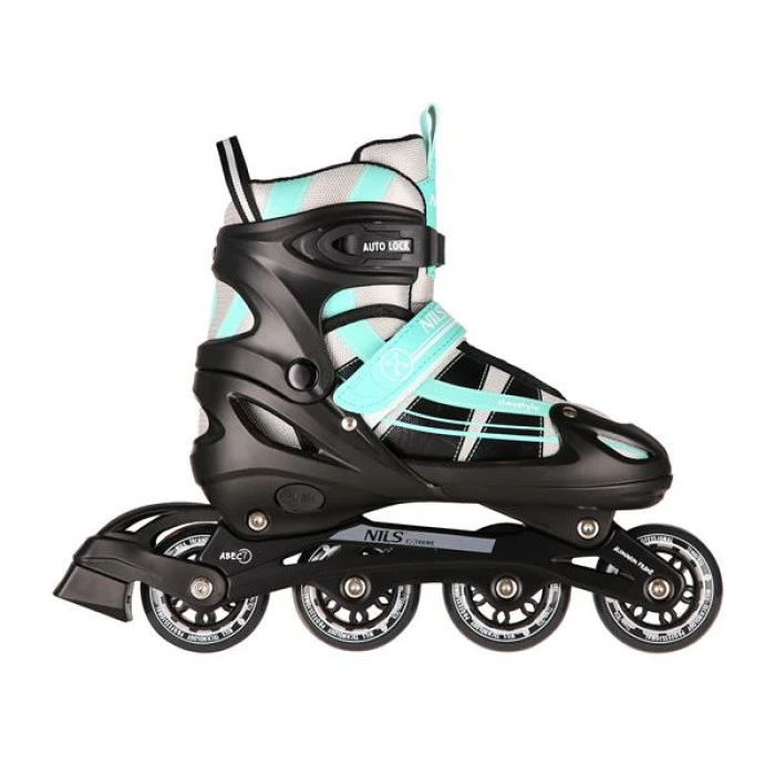 Роликовые коньки 2в1 NILS EXTREME NH18366A размер M 35-38, черно-зеленые