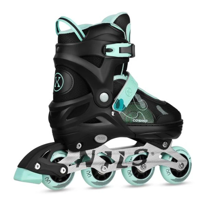 Роликовые коньки NILS EXTREME NA13808 размер M 34-37, черно-зеленые