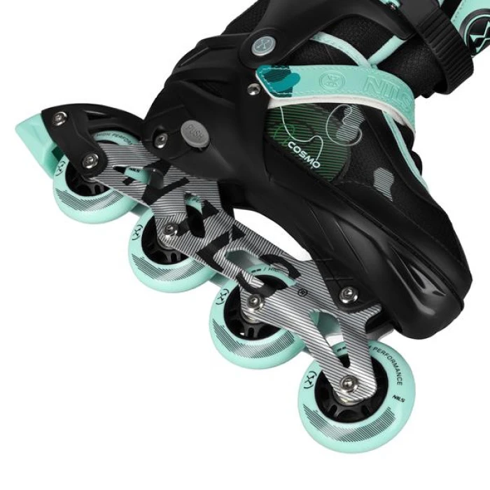 Роликовые коньки NILS EXTREME NA13808 размер M 34-37, черно-зеленые