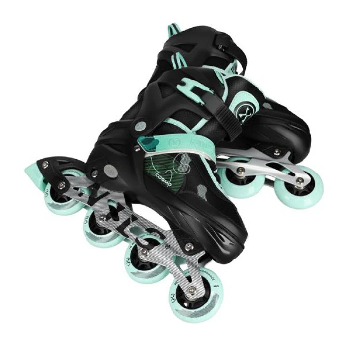 Роликовые коньки NILS EXTREME NA13808 размер M 34-37, черно-зеленые