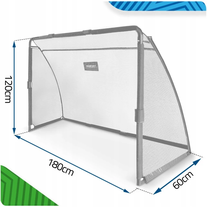 Ворота футбольные Neo-Sport NS-487 180 х 120 х 60 см, черные