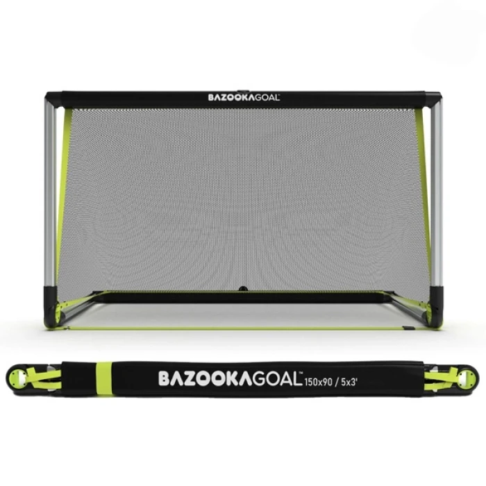 Ворота футбольные алюминиевые BAZOOKAGOAL 150 х 90 см, черно-желтые.