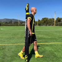 Ворота футбольні алюмінієві BAZOOKAGOAL 150 х 90 см, чорно-жовті