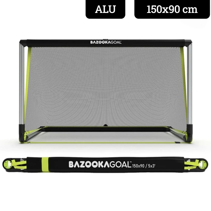 Ворота футбольные алюминиевые BAZOOKAGOAL 150 х 90 см, черно-желтые.