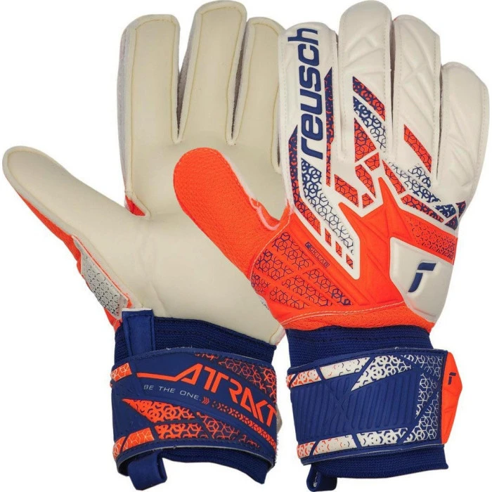 Перчатки вратарские Reusch Attrakt Solid 5570516 2500 г.10,5, бело-оранжевые