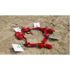 Червоні лінії, що позначають ігрове поле для волейболу 16х8 м SPORTPOLAND