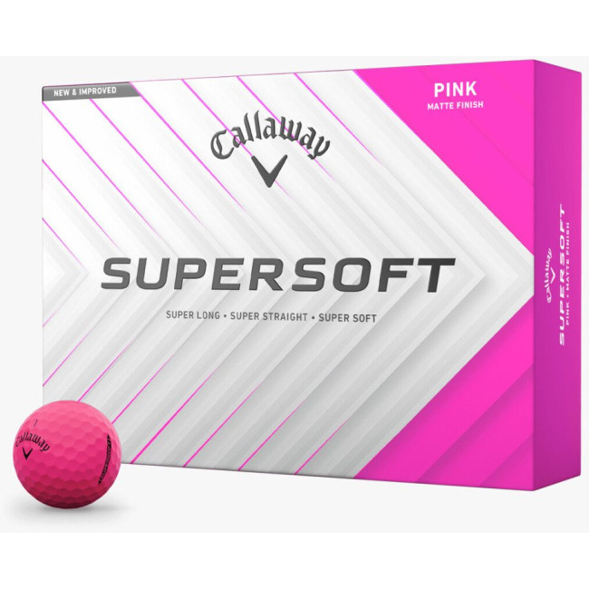 Мячи для гольфа Callaway Supersoft 2025 12 шт, розовые