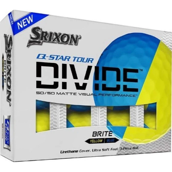 Мячи для гольфа Srixon Q-Star Tour Divide 12 шт, желто-голубые