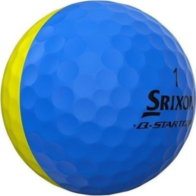 Мячи для гольфа Srixon Q-Star Tour Divide 12 шт, желто-голубые
