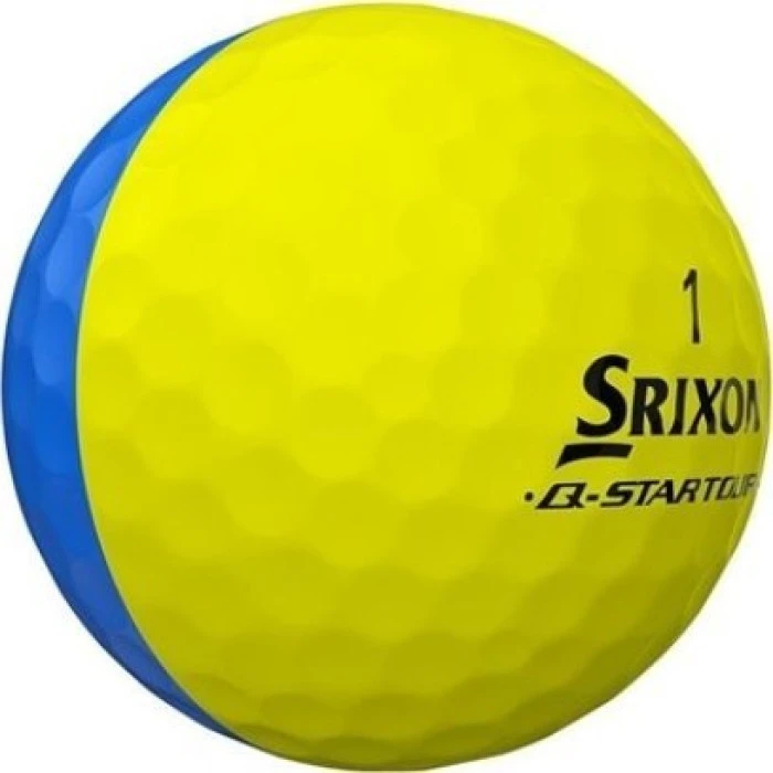 Мячи для гольфа Srixon Q-Star Tour Divide 12 шт, желто-голубые