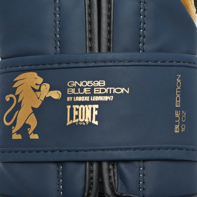 Перчатки боксерские с капой Leone GN059B Blue Edition размер 10 унций, темно-синие
