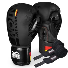 Рукавички боксерські з бинтами Phantom Germany 14 унцій, чорні