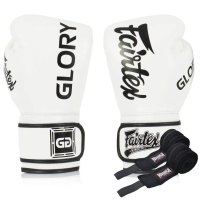 Рукавички боксерські з бинтами Fairtex BGVG1 розмір 14 унцій, білі
