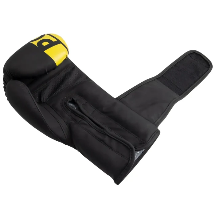 Рукавички боксерські PowerPlay 3086 Matt Challenger розмір 12 унцій, чорно-жовті