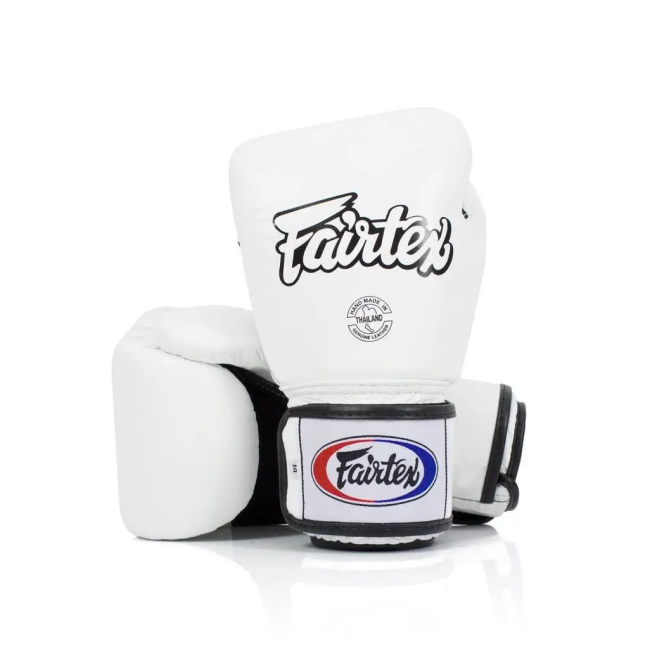 Перчатки боксерские с бинтами Fairtex BGV1 14 унций, белые