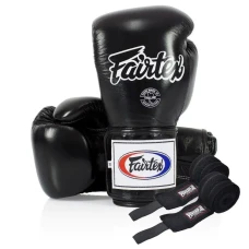 Перчатки боксерские с бинтами Fairtex Super Sparring BGV5 10 унций, черные